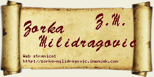 Zorka Milidragović vizit kartica